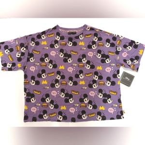 NWT Disney Artist Series Nanako Kanemitsu Mickey Mouse Hot Dog Graphic Tee Sz XL